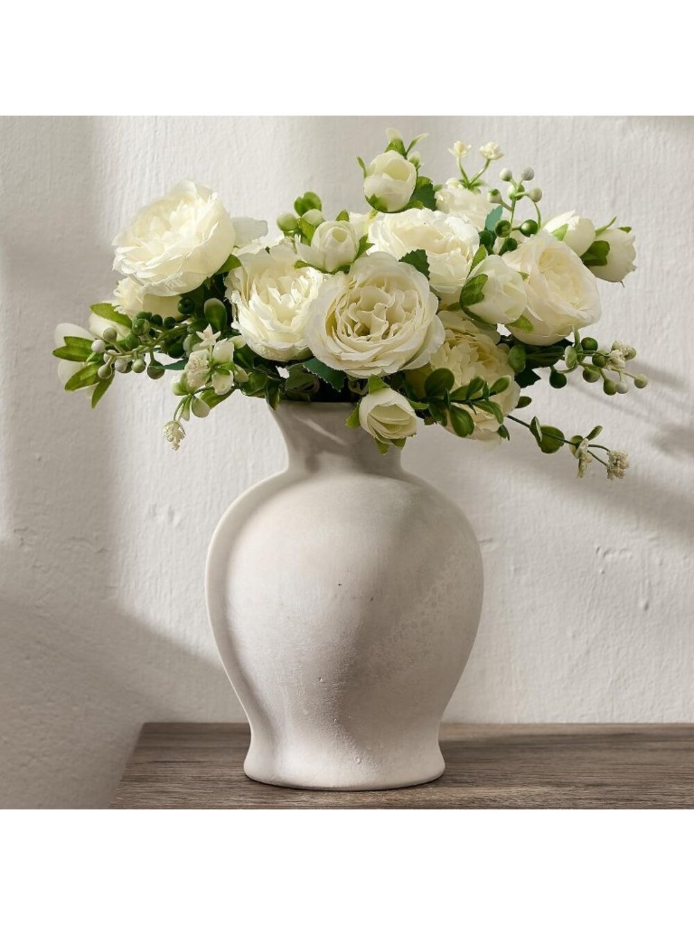 5.94" Ceramic Terracotta Farmhouse Rustic Vase for Living Room Home Decoration